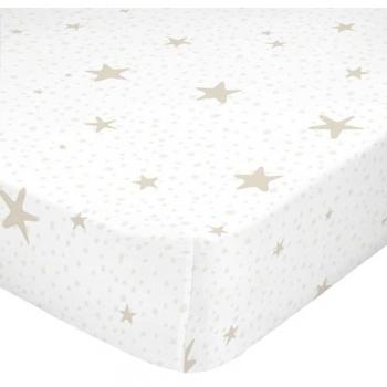 Bajera Infantil Happyfriday Little Star Beige 105x200 cm, 100% Algodón, Calidad 150 TC, Fabricado en España