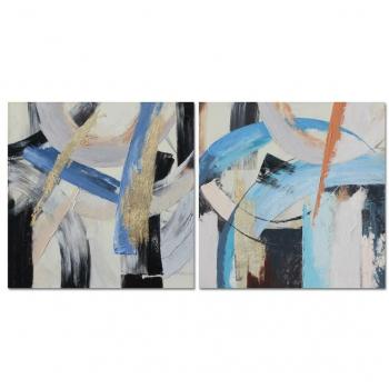 Cuadro DKD Home Decor Abstracto Moderno (100 x 2,8 x 100 cm) (2 Unidades)