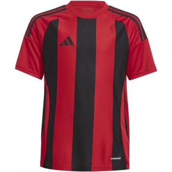 Camiseta de fútbol adidas rayas 24 infantil unisex roja