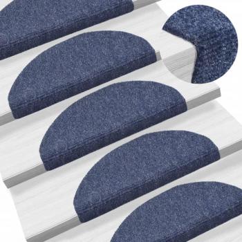 Esteras adhesivas para escaleras 10 piezas Azul 65x21x4 cm Escala Día y Noche - Alfombrilla autoadhesiva de escalera 10 uds 65x21x4 cm azul