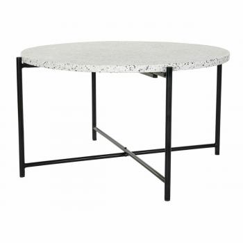 Mesa auxiliar DKD Home Decor 60 x 60 x 58 cm Dorado Madera Blanco Mármol Hierro