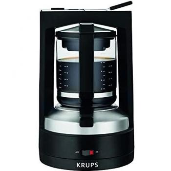 Krups KM468910 - Cafetera de goteo, 850 W, 1.25 L, acero inoxidable/vidrio, negro