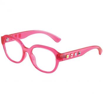 Dolce & Gabbana Kids DX5004U 3450 Pink Transparent Round Eyeglasses Size 48