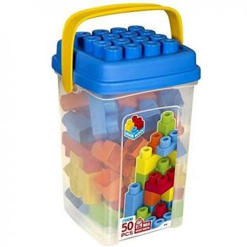 ColorBaby - Piezas construccion niños, 50 Bloques maxi, Cubos apilables bebe, Ladrillos de juguete, Mega bloques Juego construccion, Juguetes bebe, Cubo ladrillos construccion niños