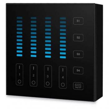 Mando LEDBOX 4 zonas mono táctil B5 negro.