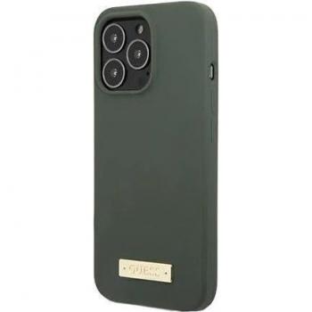 Funda Dura de Silicona con Logo MagSafe Khaki para iPhone 13 Pro, GUHMP13LSPLA