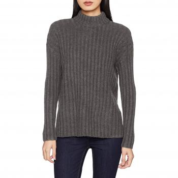 PIECES Pcsanni LS Wool Knit Noos, suéter para Mujer, Gris Dark Grey Melange, 38
