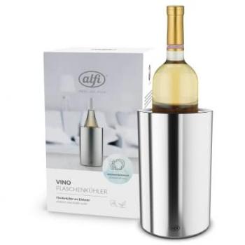 Enfriador de Botellas VINO, Acero Inoxidable Champagne Mate, para Botellas de 0,70 a 1L, Sin Condensación ni Hielo, Apto para Lavavajillas, BPA Libre
