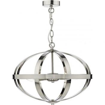 Lámpara colgante Symbol cromo satinado, 3 bombillas E14