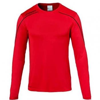 uhlsport Stream 22 Shirt Longsleeved Camiseta Manga Larga de Entrenamiento, Hombre, Rojo/Negro, 140