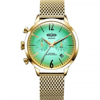 Reloj de mujer Welder WWRC604, diseño elegante y moderno, caja de acero inoxidable, cristal mineral resistente a arañazos, correa de piel genuina, resistencia al agua hasta 100 metros, mecanismo de cuarzo japonés