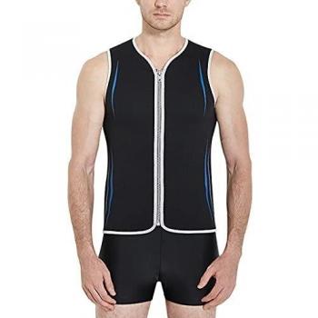 Top de Trajes de Neopreno para Hombre Buceo Surf Chaleco de Snorkel de Natación, Neopreno de 3 mm, Cremallera Frontal Sin Mangas