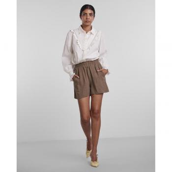 Yas Pantalones Cortos de Mujer cintura elástica en lino