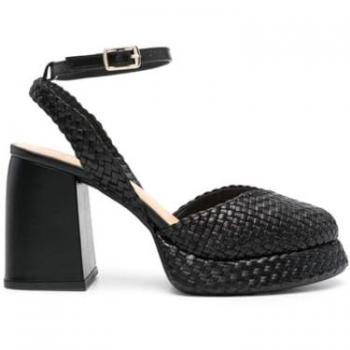 Zapatos de salón Velia de cuero trenzado para mujer con tacón de 9 cm y cierre de hebilla