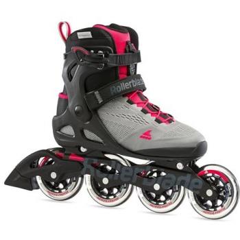 Rollerblade Macroblade 90 W Neutral Grey/Paradise Pink 42 Patines en línea para mujer, con ruedas de 90 mm, chasis de aluminio, cierre de cordones y hebilla, diseño ergonómico y soporte acol