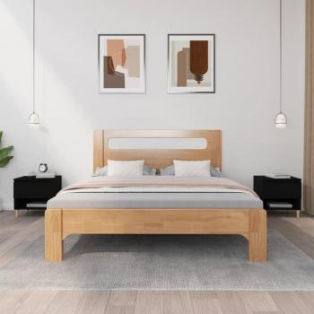 Mesitas de noche 2 unidades contrachapada 50x46x50 cm Blanco y Negro, Mesita habitación dormitorio para Salón y Estudio, Mesa Auxiliar