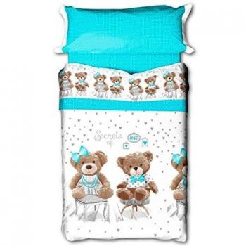 Juego Sábana 100% Algodón 154 Turquesa, cama 90