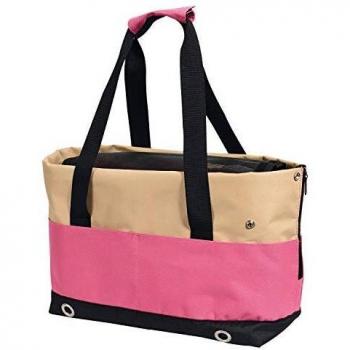 ARQUIVET Bolso Rosa para Transportar Mascotas - 40 x 22 x 28 cm - Transportín para Perros y Gatos - Bolso de Colgar con Apertura Superior - Cachorros y Otros Animales pequeños