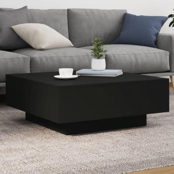 vidaXL Coffee Table with LED Lights Black 80x80x31 cm