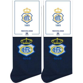 Calcetines Real Club Recreativo de Huelva Pepe Pinreles Escudo Marino