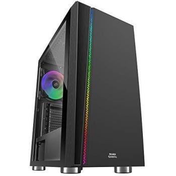 Mars Gaming MC8, Caja PC ATX, Ventilador ARGB 120mm, Ventana Lateral, Negro