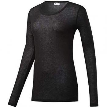 Reebok Sr Rib Long Sleeve Camiseta, Mujer, Negro, L