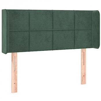Cabecero con LED de terciopelo verde oscuro 103x16x78/88 cm