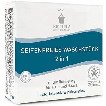 Bioturm Jabón Sólido 2 en 1 Capilar-Corporal 100ml, champú y gel sólido, complejo activo lacto-intensivo, formato de 100g