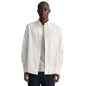 Camisa Oxford Regular Fit de Manga Larga para Hombre Gant - Color Huevo (Eggshell) - Talla XXL - Algodón Orgánico Sostenible