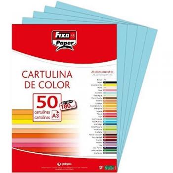 Fixo Paper 11120336 – Paquete de cartulinas A3 – 50 unidades color turquesa, 180g