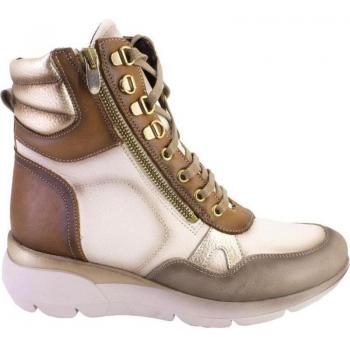 Zapatillas casual de mujer NIVAL TELVA 2031 hielo y cuero PIEL 623