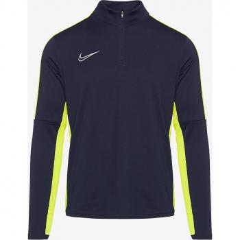 Camiseta de Manga Larga Nike Dri-Fit Academy 23 para Hombre, Color Azul Marino y Amarillo Fluo