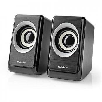 NEDIS Altavoz del PC Altavoz del PC | 2.0 | 18 W | Interruptores: USB A Macho / 1x 3.5mm | Alimentado por USB | Control de Volumen Negro