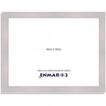 Marco Estandar Plata 40x30cm con Cristal Brillo y Grosor de 30mm