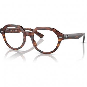 Ray-Ban RX7214 Gina 2144 Unisex Square Eyeglasses Tortoiseshell Size 51 with Blue Light Blocking Feature