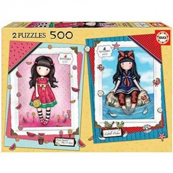Educa - Santoro Gorjuss - Every Summer Has a Story + Little Fishes Set de 2 Puzzles, 500 Piezas, Multicolor, 17993