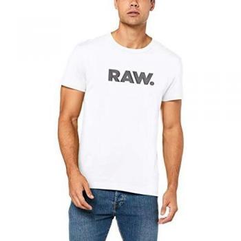 G-Star Raw Organic Cotton White Short Sleeve T-Shirt for Men (Holorn R)
