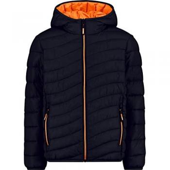 CMP Chaqueta Infantil con Capucha Fix, Azul Marino/Naranja, Talla 128