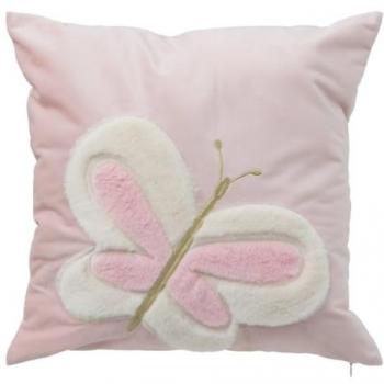 Cojín cuadrado mariposa rosa 39x39cm Atmosphera Créateur D'intérieur