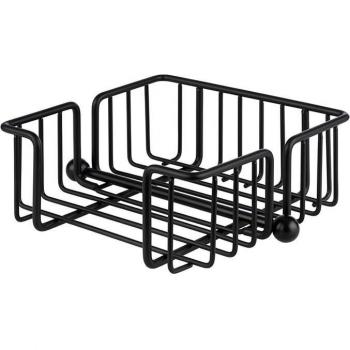 Servilletero Urban APS, cuadrado de metal negro, 19x19x18 cm, incluye peso