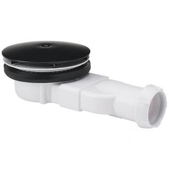 Bonde de Ducha Extra-Plana Wirquin Dôme Negro DN40 - Desagüe ABS Ø90 - 24l/min