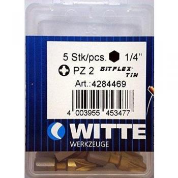 Witte 4284469 - Pack de 5 puntas de destornillador PZ 2 x 25 mm Bitflex Tin, en caja