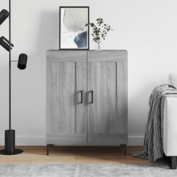 Aparador de madera de ingeniería 69,5x34x90 cm en color gris Sonoma, mueble de almacenaje para salón, buffet, armario auxiliar y armario de almacenamiento