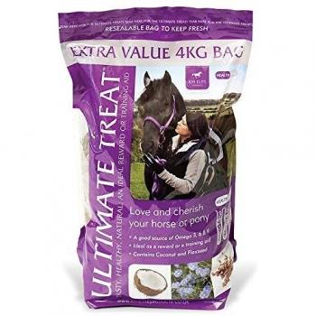 Golosinas Equinas Ultimate Treat de KM Elite - 4kg con Ingredientes Naturales Sabor Coco y Ácidos Grasos Omega 3, 6 y 9