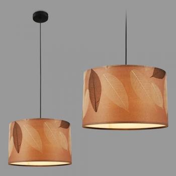 Lámpara colgante Mata, 1 luz, marrón, tela, Ø 35 cm