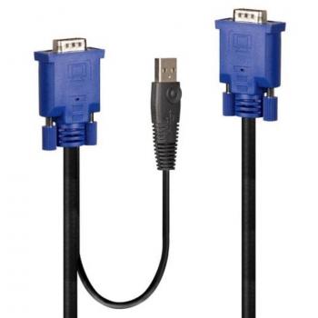 Lindy Cable KVM Combinado y USB de 3 metros para Conexión de Video, Teclado y Ratón