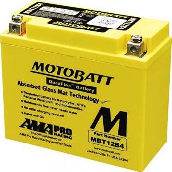 MotoBatt MBT12B4 (12V 11 Amp) 175CCA Factory Activated QuadFlex AGM Battery