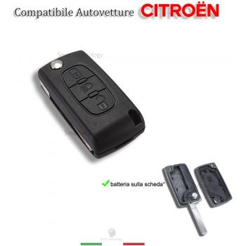 Carcasa mando a distancia para llave con hoja y 3 teclas V1 para Citroën C2, C3, C4, C5, C6, Xsara y Picasso