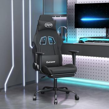 Silla de Gaming con Reposapiés Negra de Tela