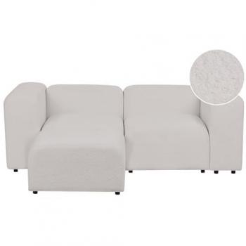 Sofá Modular 2 Plazas con Otomana de Bouclé Gris Claro - Conjunto Moderno para Sala de Estar Falsterbo